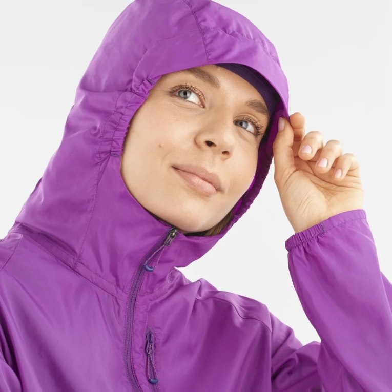 Purple Salomon Bonatti Cross Wind Women's Shell Jackets | IE BA3192